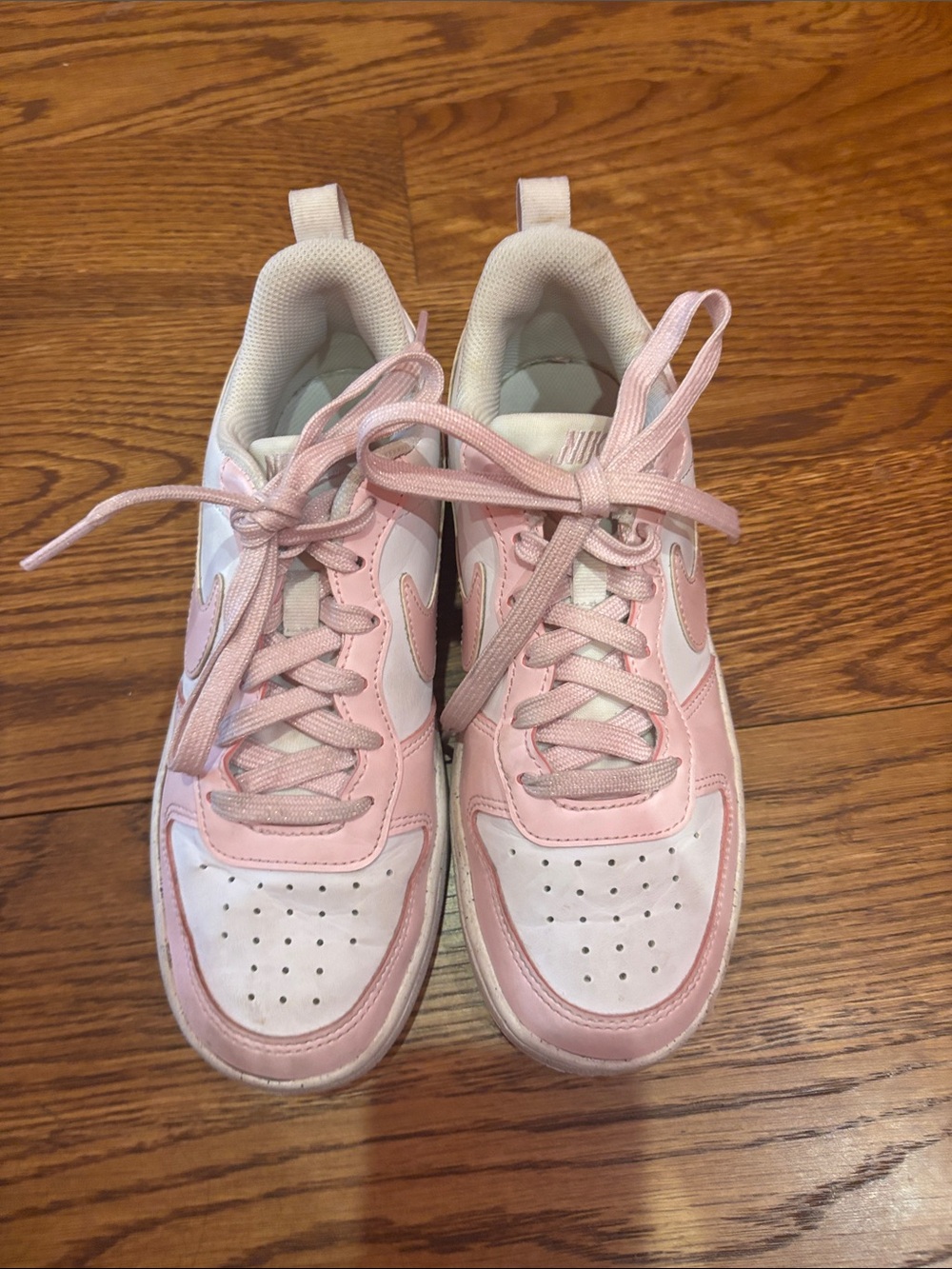 Nike Kids Pink and White Low-Top Sneakers